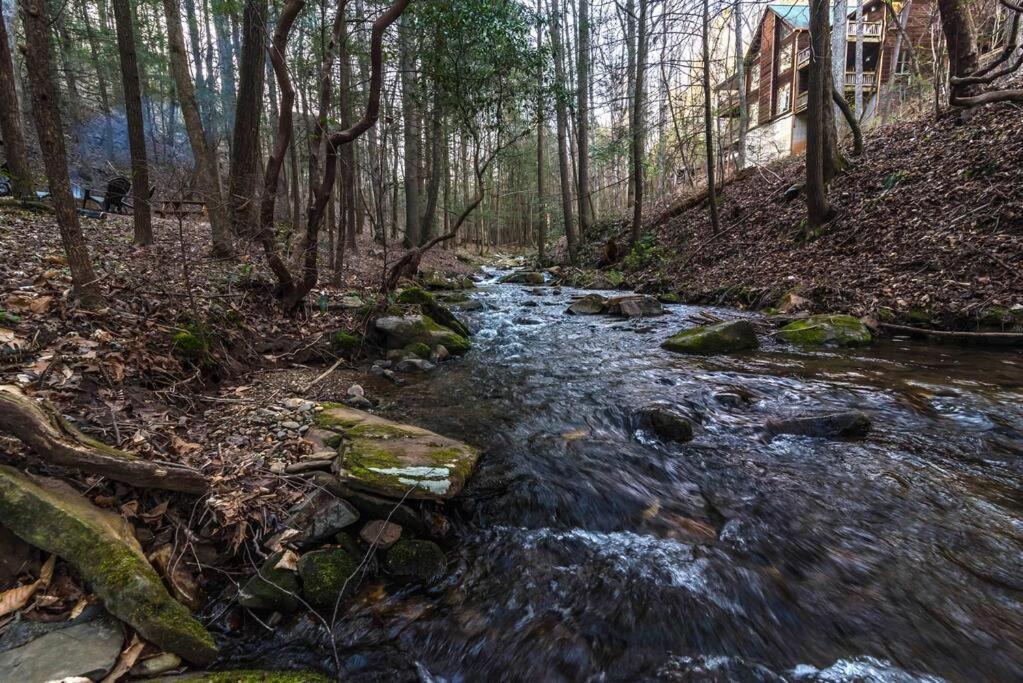Private Creekside Cabin+Hot Tub,Pool Table, & Pets Ellijay Ngoại thất bức ảnh