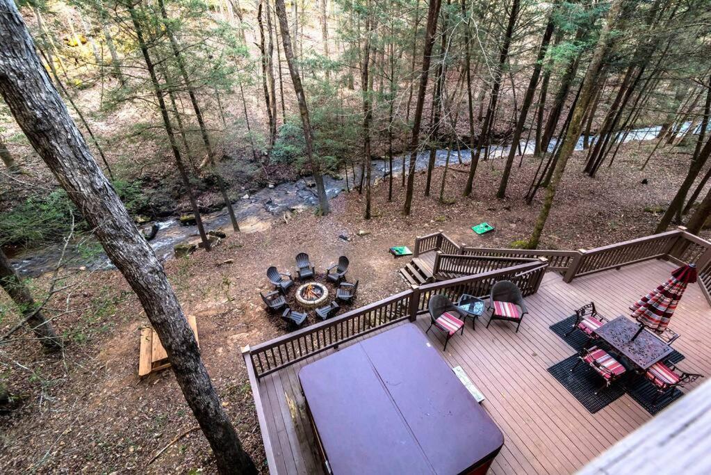 Private Creekside Cabin+Hot Tub,Pool Table, & Pets Ellijay Ngoại thất bức ảnh
